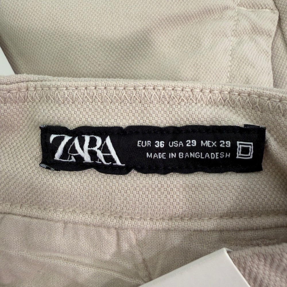 Zara Man Textured Chino Shorts Sand Beige Size 29 NWT 8727/425/806 - Picture 6 of 11